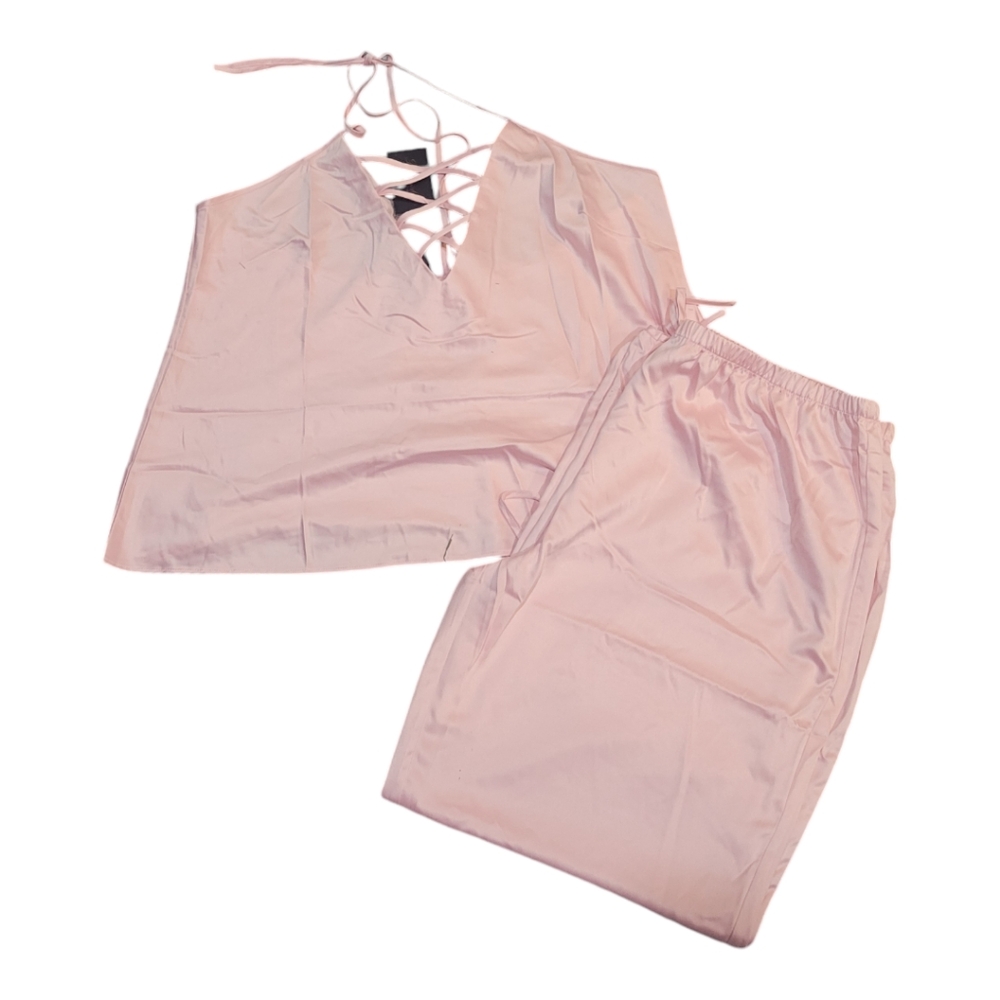 Fredericks of Hollywood Pink Summer Lattice Lacingâ PJ Set Size 2X NWT